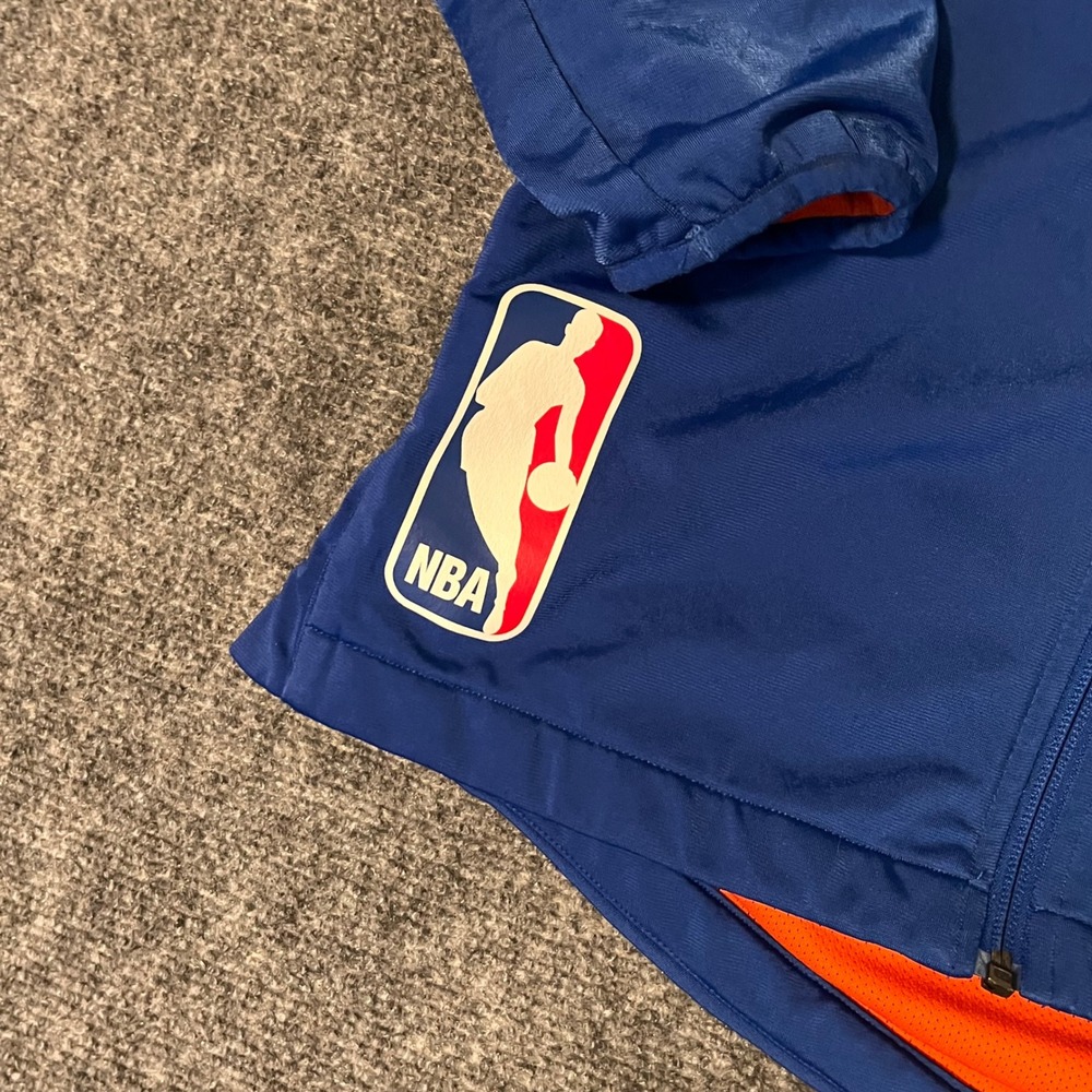 Adidas New York Knicks NBA Full Zip Warm Up Jacket Blue Orange BK7625 Mens S - Picture 2 of 10